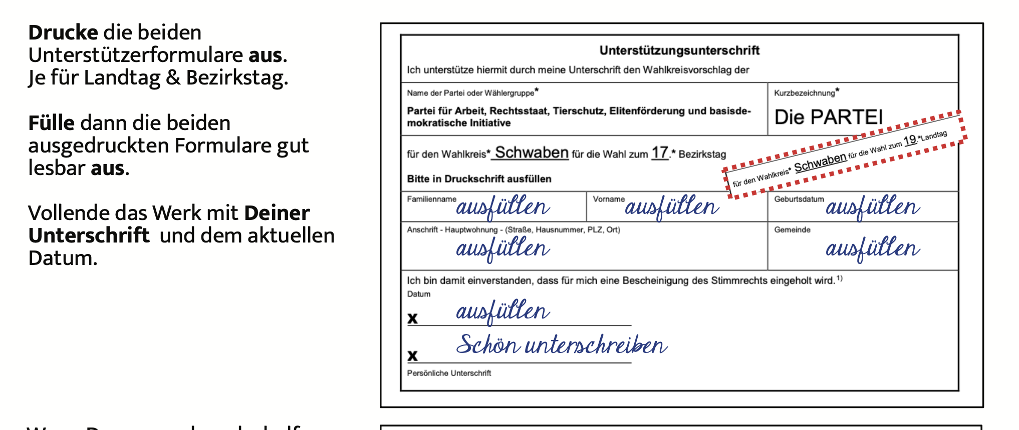 Unterstützerunterschriftenformulardownload