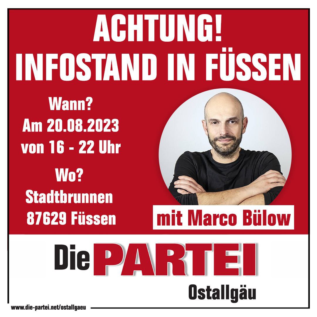 Marco Bülow am Sonntag 20.08. in Füssen